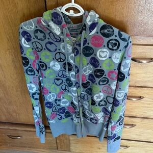 O'Neill Reversible Multicolor Peace and Heart Hoodie